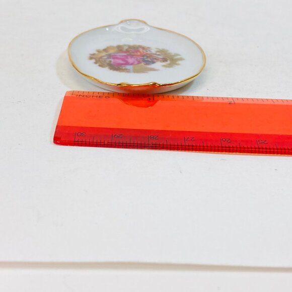 Limoges Castel France Porcelaine Miniature Tray Lovers Gold Trim Vintage as is - Picture 11 of 11